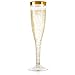 Gold Glitter Plastic Champagne Flutes: Elegant Clear Plastic Champagne Glasses Set for Formal Events - Bulk Disposable Champagne Flutes for Parties, Wedding Toasting, Showers and More - 30 Piec