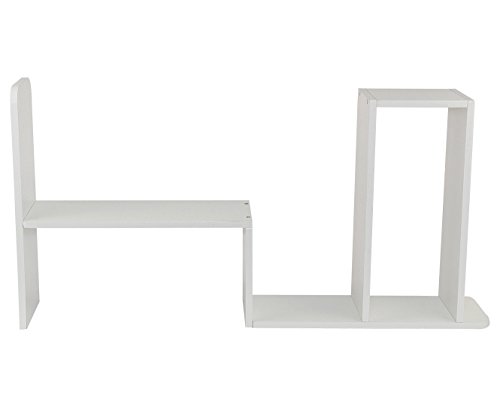 PAG Desk Organizer Desktop Shelf Adjustable Countertop Bookshelf Small Table Shelves Book Organizer Office Organization for Desk, White