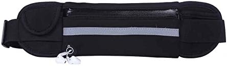 Waterproof Bounce Free Pouch Bag, Fanny Pack Workout Belt Sports Waist Pack Belt Pouch for Apple iPhone 7 SE 6 6+ 5C Samsung Note Galaxy in Running Walking Cycling Gym with Extender (Black)