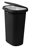 Rubbermaid Spring-Top Lid Trash Can for Home, Kitchen, and Bathroom Garbage, 13 Gallon, Black