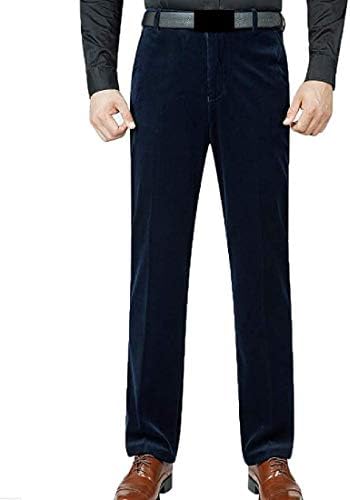 ForeMode Men's Work Straight Pants Soft Plain Front Corduroy Trousers