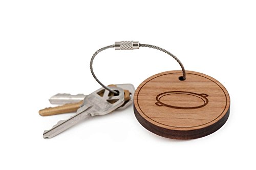 Paella Pan Keychain, Wood Twist Cable Keychain - Large - Thumbnail 3