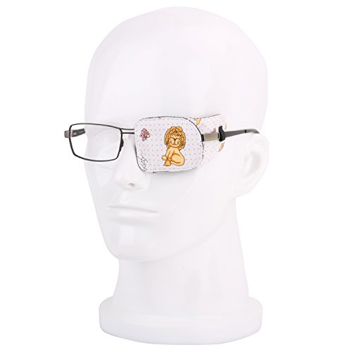 Plinrise Cartoon Pure Cotton Reusable Eye Patches - Amblyopia Eye Patches For Glasses, Strabismus, Lazy Eye Patch For Children,Vision Care Eye Mask (Lion left) - Thumbnail 4