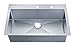 Stufurhome NW-3322SO Over Mount Stainless Steel 2-Hole Single Bowl Kitchen Sink, 33