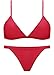Jaci.Vela Women's Fashion Bikini Set Solid Color Two Piece Swimsuit,US4-6=Tag Size M,Red