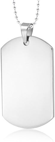 XUANPAI Sliver Custom Personalized Men's High Polished Army Dog Tag Pendant Necklace Personalized Gift
