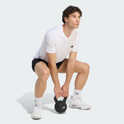 Herren Workout Essentials Base Shirt, White, M
