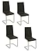 Coaster Home Furnishings - Montclair - Upholstered Dining Side Chairs - Contemporary High Back Design, Padded Seats - Dining Room, Kitchen - Set of 4 - Black & Chrome - 100515BLK