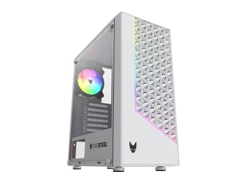 - Iridium Caja Pc Gaming Compatible con Placas ATX, Micro ATX e ITX, Ventilador 120mm A-RGB Incluido, Frontal Mallado, 2 Filtros Antipolvo, Cristal Lateral Templado, USB 3.0, Color Blanco