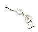 316L Surgical Steel 14g Double Heart Dangle Navel Belly Ring Body Jewelry+Belly Retainer