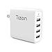 4-port USB Fast Wall Charger (40Watt) w/I+power High speed chip& foldable travel plug, Tizon Voyage for iPhone X, 8/8Plus, 7/7Plus, iPad Pro/Air 2, iPad mini 3,Samsung S8/S7/Edge/Plus&more