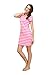 Suntasty Women's Nighties Cotton Chemise Striped Nightshirt Nightgown Robes(Pink,L,1001W)