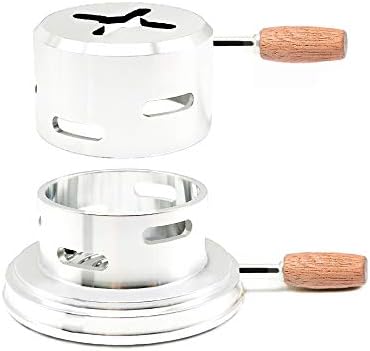 IMMIGOO New Mini Hookah Heat Management System with 2 Handle Internal Diameter 3.7cm Shisha Head Bowl Aluminum Alloy Coal Burner Holder Shisha Smokebox Bar Smoking Accessories