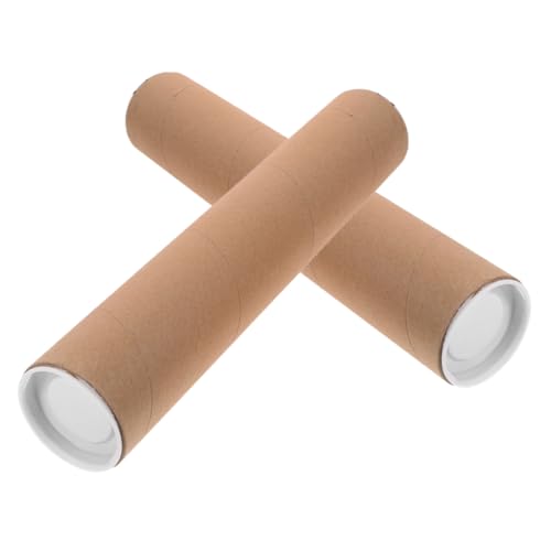 Uonlytech 2pcs Kraft Mailing Tube Cardboard Poster Carrier Tubes for Shipping Storage Thickness for Documents