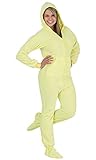 Footed Pajamas Mellow Yellow Adult Hoodie One Piece