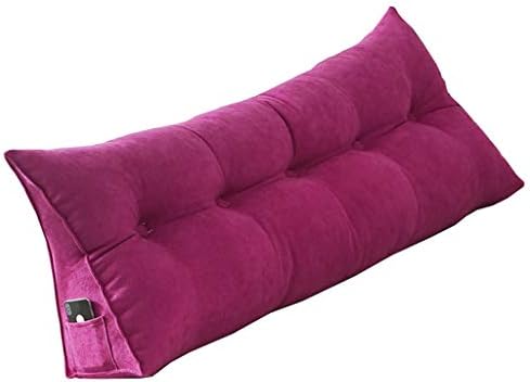 Triangular wedge Bed backrest pillow,Large big Washable Bedside back cushions,Three-dimensional Headboard cushion,Solid color Tatami Reading backrest cushion-pink 80x50x20cm