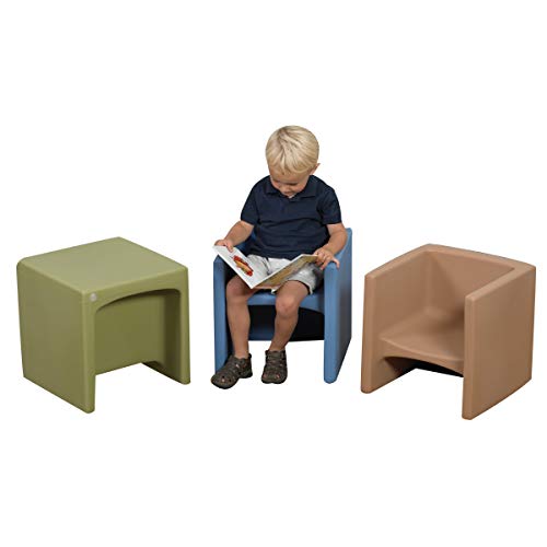 Children's Factory Cube Chairs, Set3, Woodland, CF910072, Daycare and