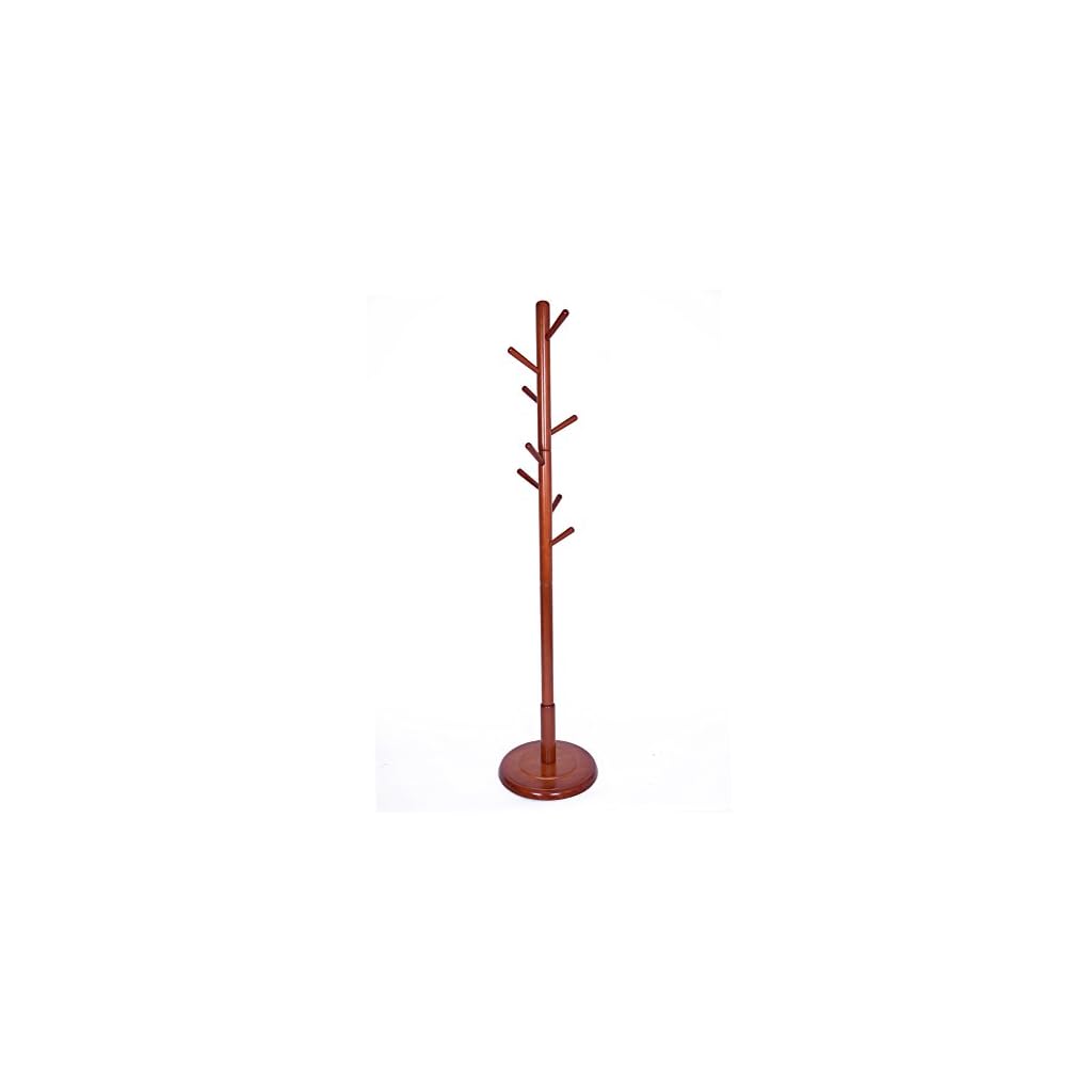 JS HOME Sturdy Wooden Coat Rack Stand, Entryway Hall Tree Coat Tree