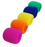 Bluecell 5 Pack Blue/Green/Yellow/Hot Pink/Orange Handheld Stage Microphone Windscreen Foam Cover