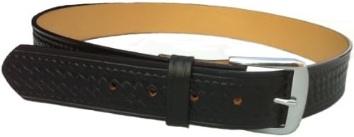 Basketweave Garrison Belt Full Grain Leather 1-1/2" Wide (52)