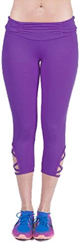 Women Active Sport Yoga Leggins Pants Purple Size Medium