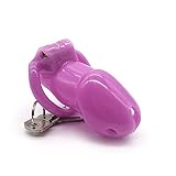 FYJUSTICE Men's Lightweight Comfortable Resin Chasti-ty Device with 4 Sizes Rings 2 Pairs of Keys (Short, Pink)