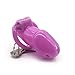 FYJUSTICE Men's Lightweight Comfortable Resin Chasti-ty Device with 4 Sizes Rings 2 Pairs of Keys (Short, Pink)