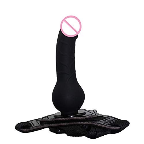 QINZOUTIANXIA Fantastic Adult Games Wearable Realistic Dildo Leather Strap On Big Dildo Penis Women Men Couple Strapon Dildo Belt Lesbian Gay Adult Sex Toys Black