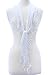LL Womens White Triangle Lace Scarf with Rose Pattern and Flower Tassels Light