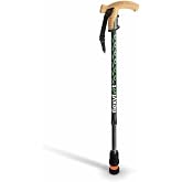 Flexyfoot Black Cork Handle Walking Stick - 39 Inches, Flip Lock, Improved Comfort &amp; Safety