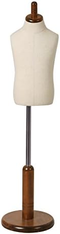 Ledrem Child Mannequin Body Dress Form, Straight Pinnable Adjustable for Apparel Scarf Whindowshop Display,2 Years Old, Linen White UMDCM07W