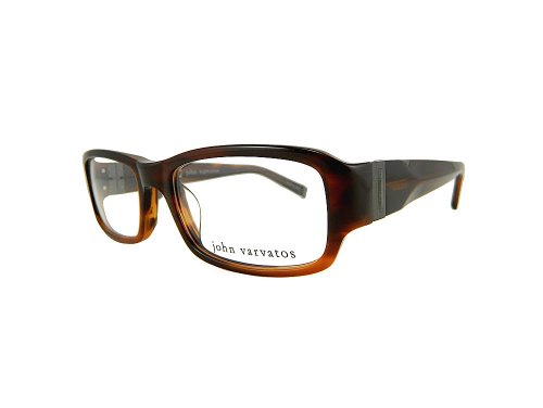 John Varvatos Designer Eyeglasses V341AF in Brown-Horn 53mm DEMO LENS