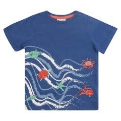 Piccalilly Kids Purple Sea Waves T-shirt, biologisch katoen, korte mouwen Top - Image 3