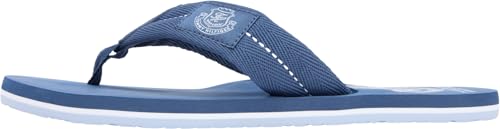 Herren Flip Flops Patch mit Gurtband-Riemen, Blau (Aegean Sea), 43