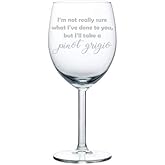 MIP Brand Wine Glass Goblet Funny I'm Not Really Sure What I've Done To You But I'll Take A Pinot Grigio (10 oz)