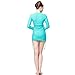 Women's UV Sun Protection UPF 50+ Long Sleeve Rash Guard Wetsuit Swimsuit Top (901 M, Blue)