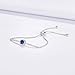 Vibrille Adjustable White Gold Plated Created Swarovski Bracelet Blue Sapphire Jewelry Bolo Bracelet for Women, 9 Inch
