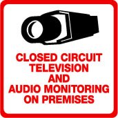 CCTV Surveillance Camera Video & Audio Warning Notification Sign on Stake | Commercial Grade Plastic | UV Fade & Scratch Resistant | Aluminum Stake | Audio Notification - It's the Law | - Thumbnail 2