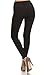 Leggings Depot Basic Solid Plain Full Leggings Stretch 128 (Black),One Size,Black
