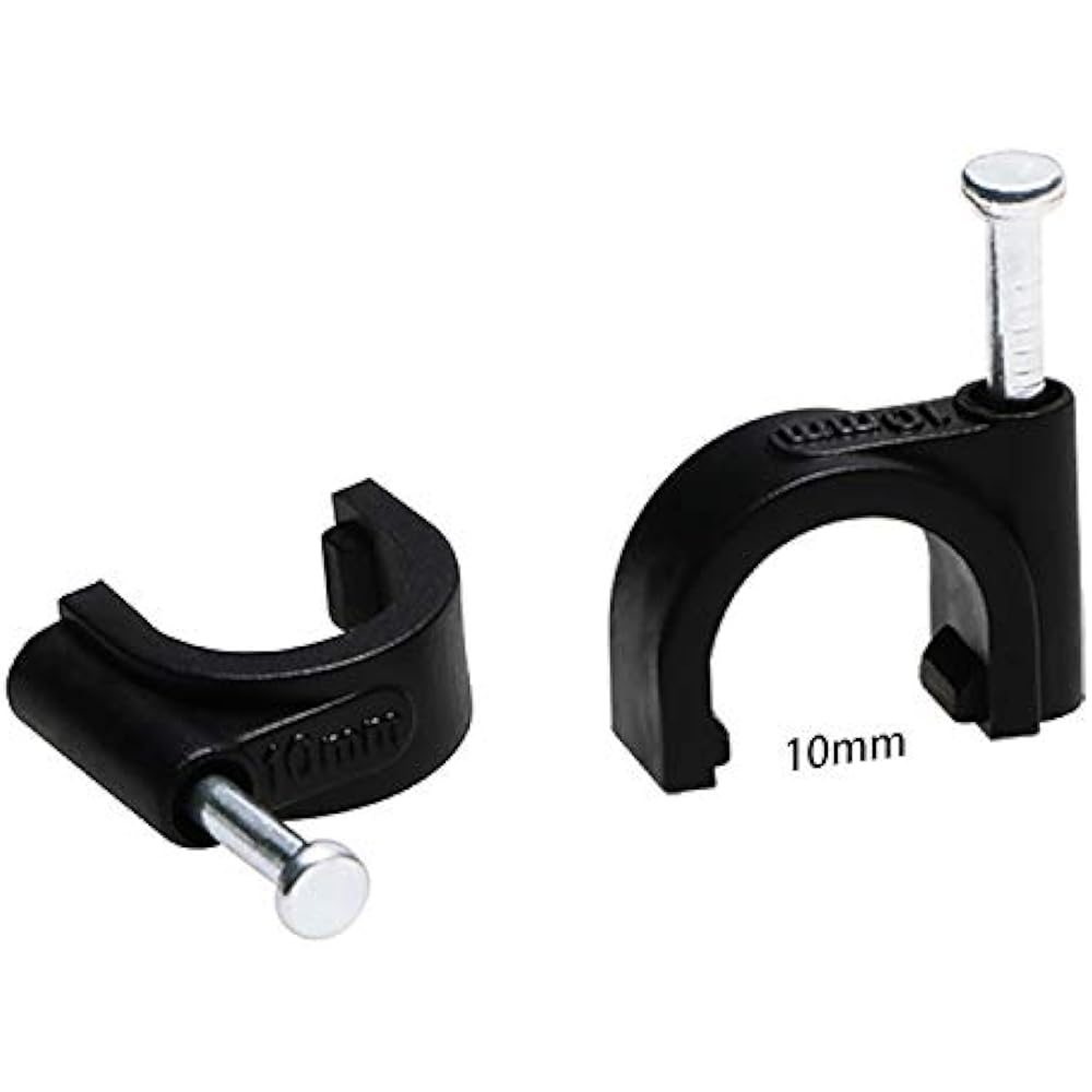 10mm Diameter Circle Nylon Wire Cable Clips Clamps Steel Nail, Home eBay