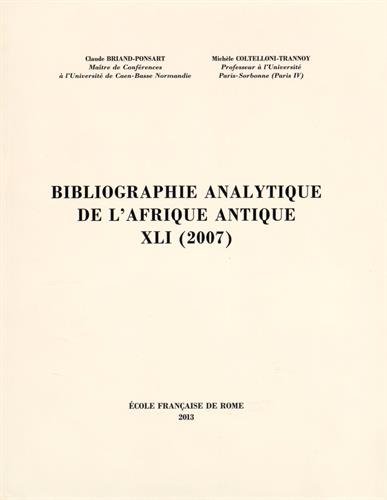 Bibliographie analytique de l'Afrique antique