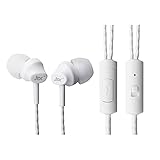 Earbuds with microphone,in Ear Headphones,Ergo-Fit Design Stereo Strong Bass in Ear Headset(White)