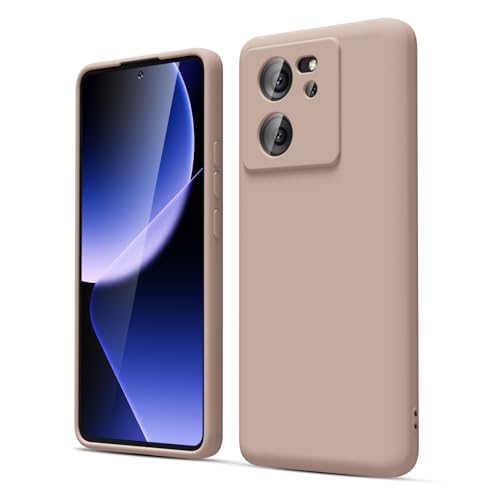 oakxco Silicone Case for Xiaomi 13T / 13T Pro, Thin Rubber Gel Original Coloured Protective Mobile Phone Case, Soft Slim Matt Lightweight TPU Shockproof Camera Protection Protective Case Shell Brown