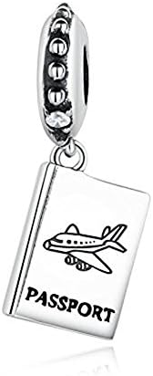 Travel Charm Airplane Charm 925 Sterling Silver Passport Charm Plane Charm Anniversary Charm for Pandora Bracelet