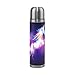 ALAZA Unicorn Owl Stainless Steel Water Bottle Leak-proof Double Walled Vacuum Insulated Travel Coffee Mug Genuine Leather Cover 17 Oz