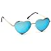 Women Metal Heart Shaped Metal Frame Mirror Lens Cupid Retro Sunglasses