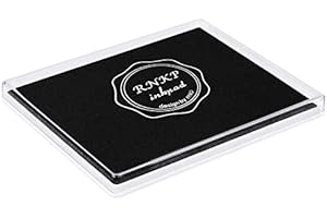 MOYBMG Large Black Permanent Ink Pad for Rubber Stamps, 5x4 Inch, Kids Non-Toxic Safe Ink Pad, Paper Wood Fabric
