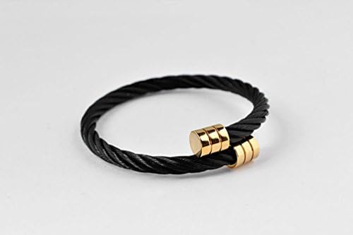 Jewelryfinds Beautiful Minimalist Black Thread Bracelet Titanium Steel Couple
