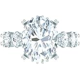VIRISHTAA Moissanite Engagement Ring for Women 4.50 CT Oval Cut Colorless VVS1/2 Halo Moissanite Rings 925 Sterling Silver or 10K 14K 18K Solid Gold Eternity Valentine Gifts for Her