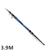 HITSAN INCORPORATION - Caña de Pescar telescópica de Fibra de Vidrio, 3,5 m, 3,9 m, 4,2 m, Color Amarillo